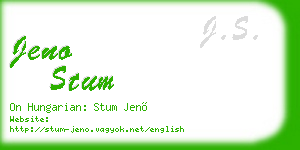 jeno stum business card
